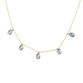 Collar de Oro y Agua Marinas