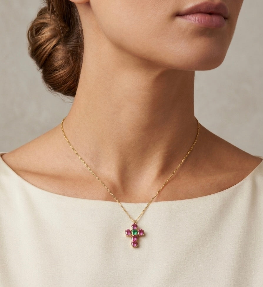 Collar de Plata Fleur Cruz