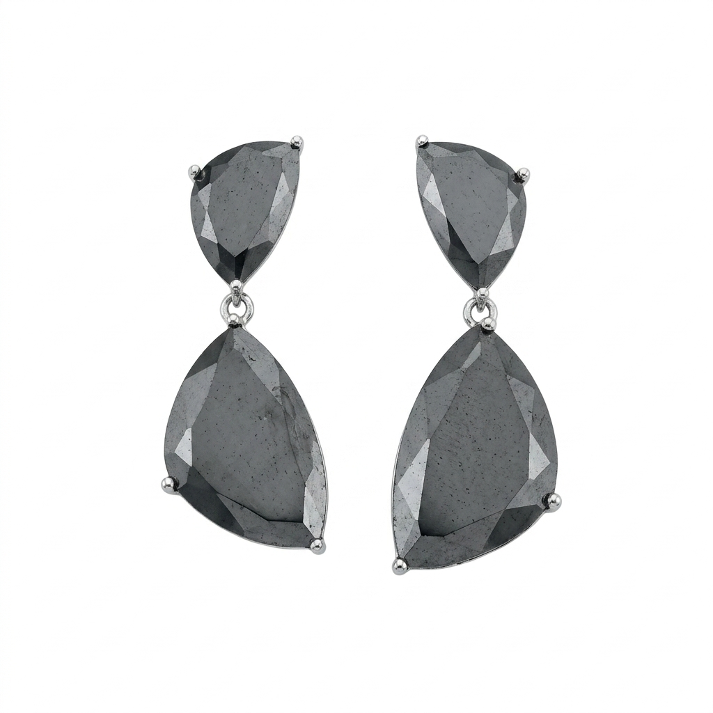 Pendientes Plata Hematíes