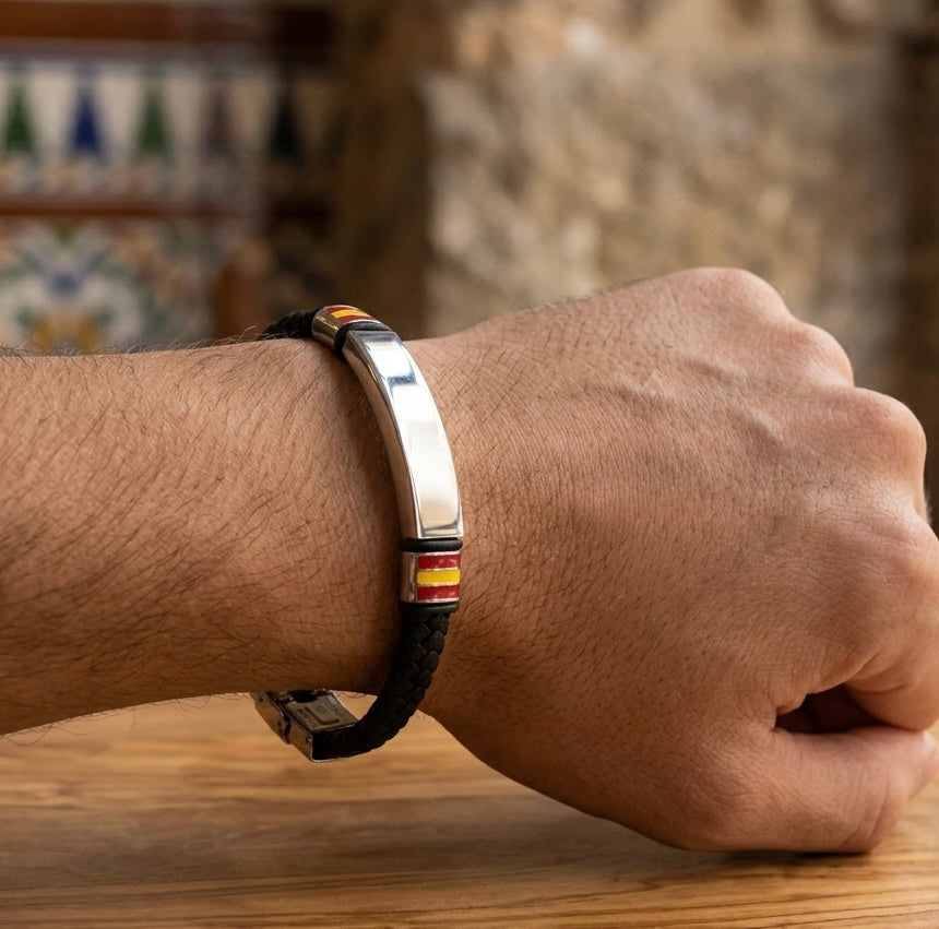 Pulsera de Acero y Piel Híspalis Augusta