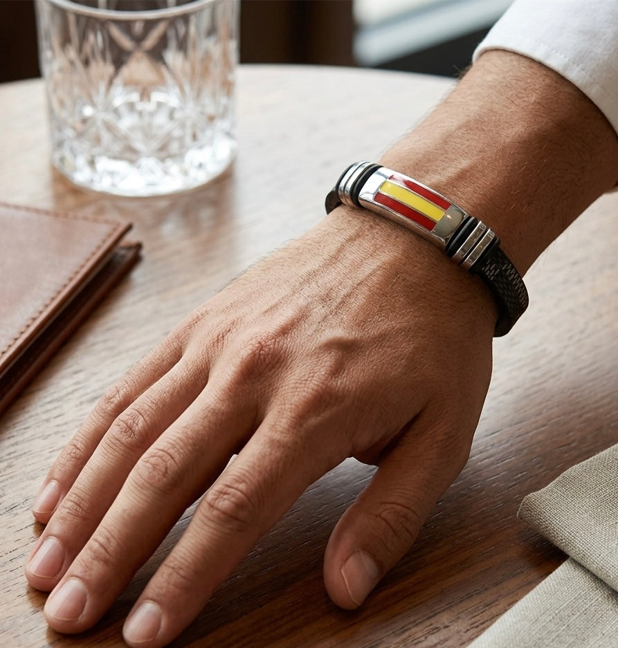 Pulsera de Acero y Cuero Híspalis Teruel