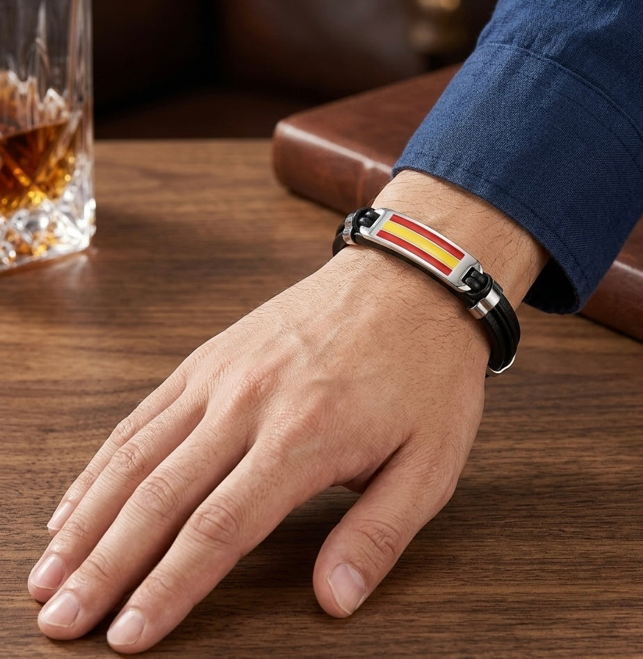 Pulsera de Acero y Piel Híspalis Toledo