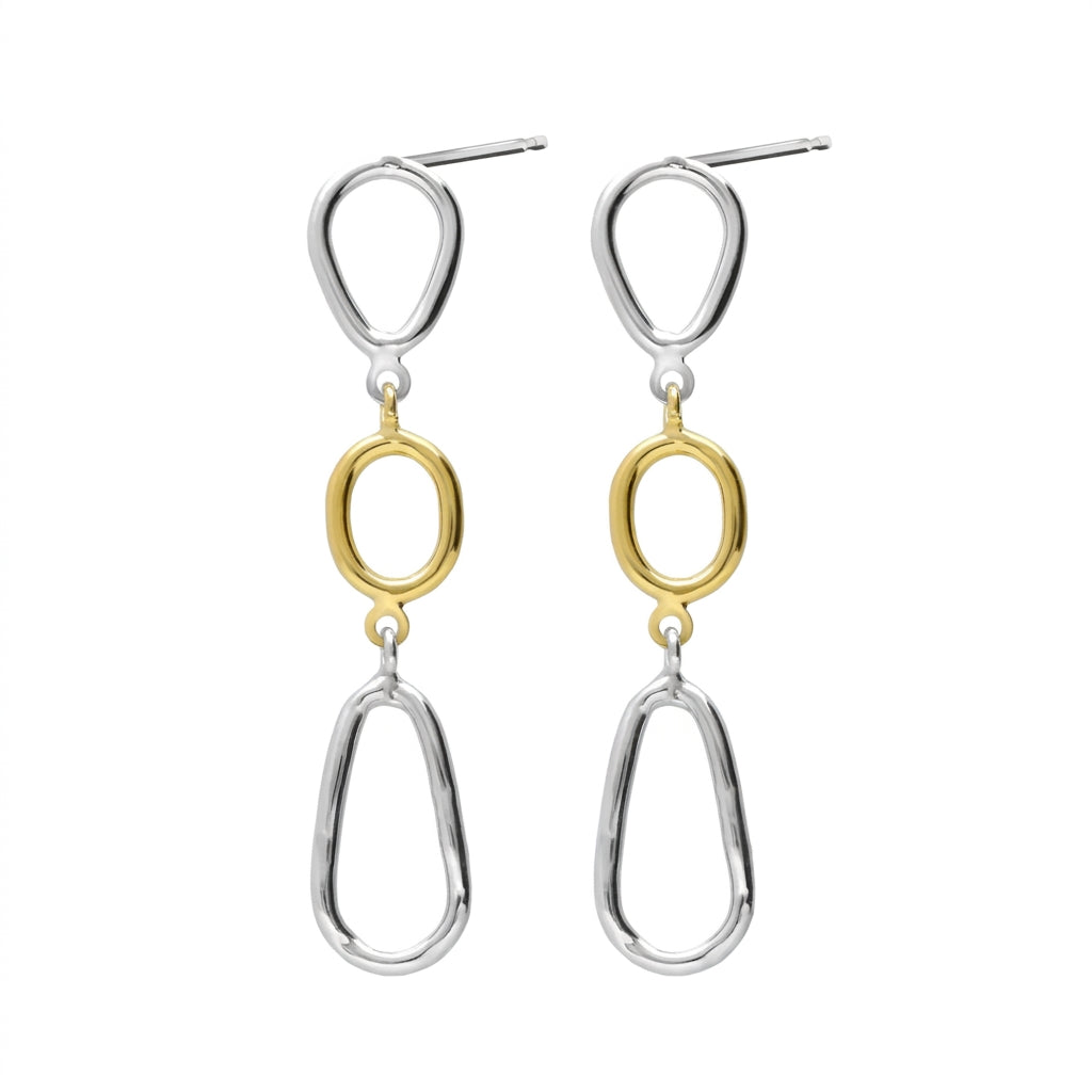 Pendientes de Plata Tow Tones Fade