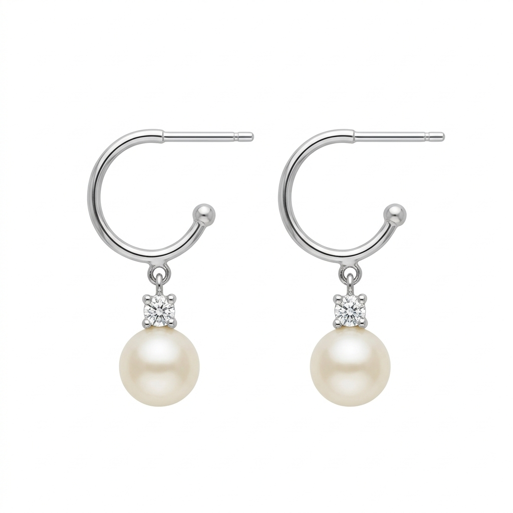 Pendientes de Plata y Perla