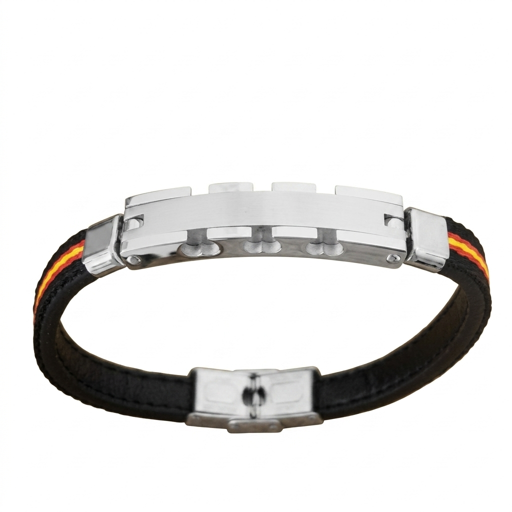 Pulsera de Acero y Piel Híspalis Sevilla