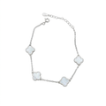 Pulsera de Plata con Tréboles de Nácar