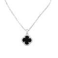 Collar de Plata Tréboles Onix
