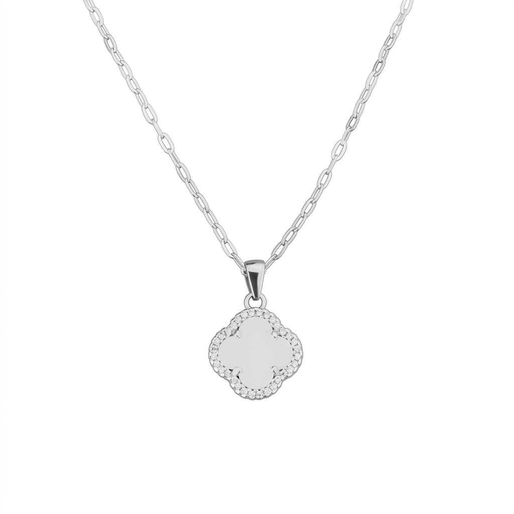 Collar de Plata con Trébol de Nácar