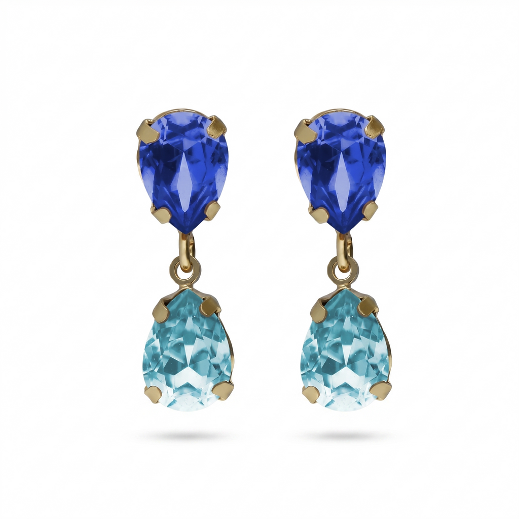 Pendientes de Plata Birthstone Azules