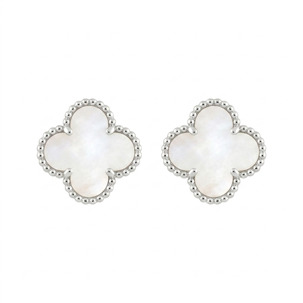 Pendientes de Plata Trébol Nácar